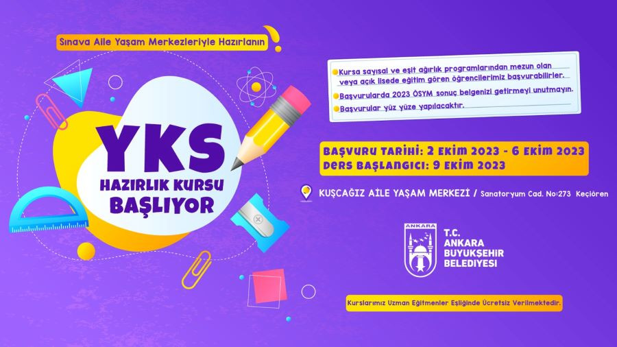 Ankara Büyükşehir Belediyesinden Ücretsiz YKS Ve EKPSS Hazırlık Kursu