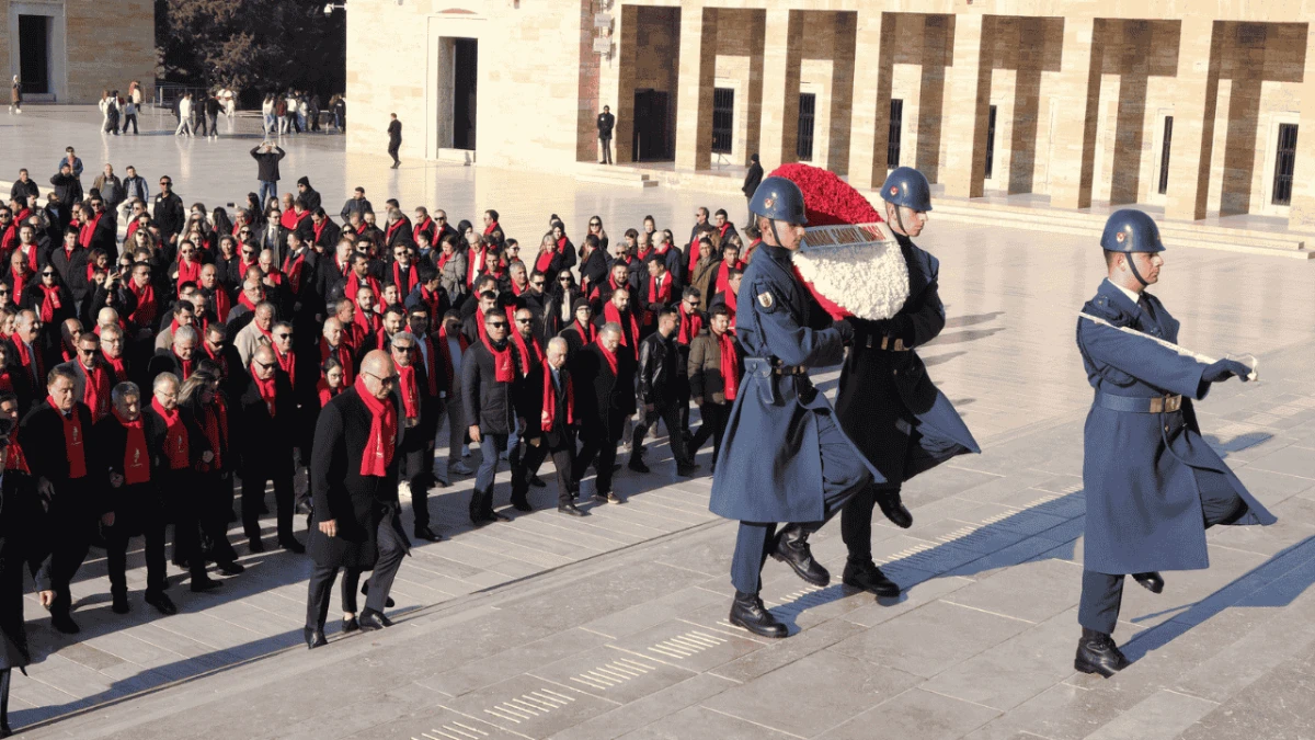 Ankara Sanayi Odası kuruluş yıl dönümü için Anıtkabir'de