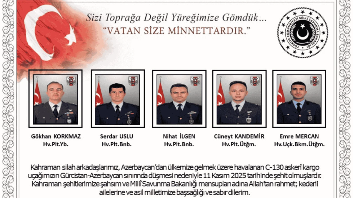 MSB: Düşen uçakta 20 asker şehit oldu