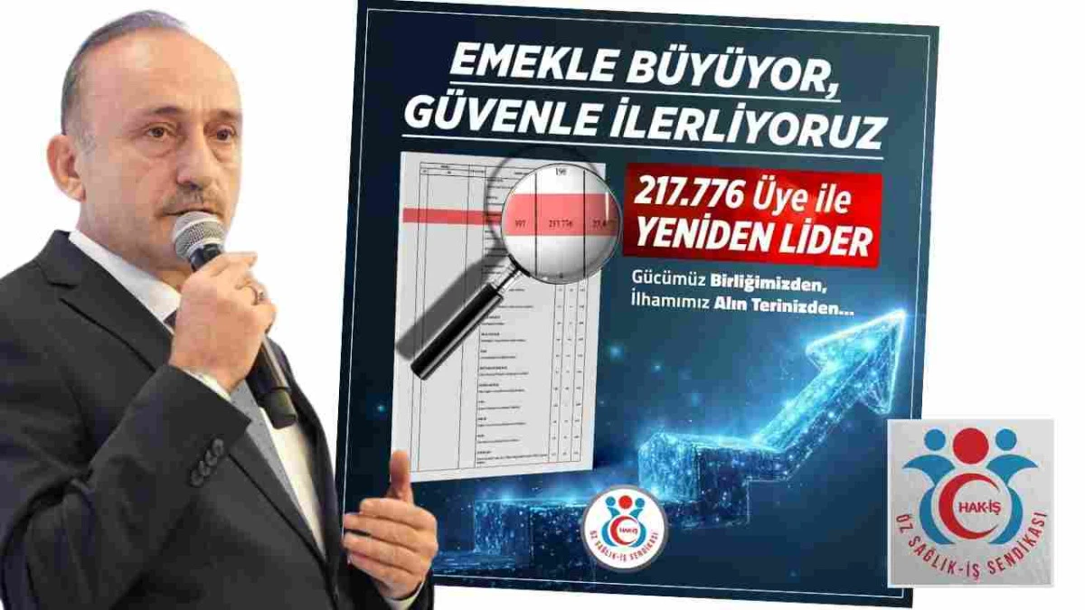 &Ouml;z Sağlık-İş, sağlık ve sosyal hizmet iş kolunda liderliğini korudu: &Uuml;ye sayısı 217 bin 776'ya ulaştı